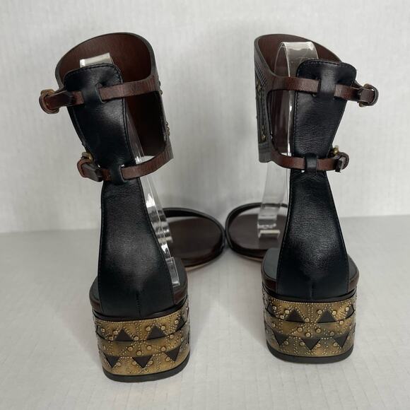 Valentino Leather Studded Ankle Cuff Sandals EU 36/US 6 - Picture 8 of 13